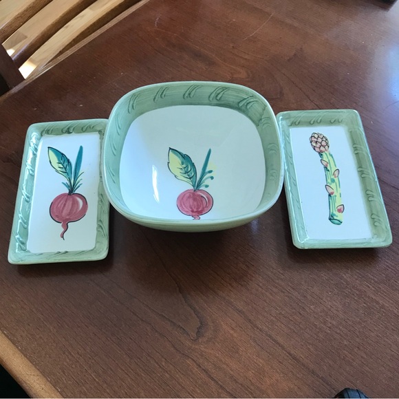 Crate & Barrel Vintage Ceramiche Toscane Handpainted Vegetable Set - Picture 1 of 14